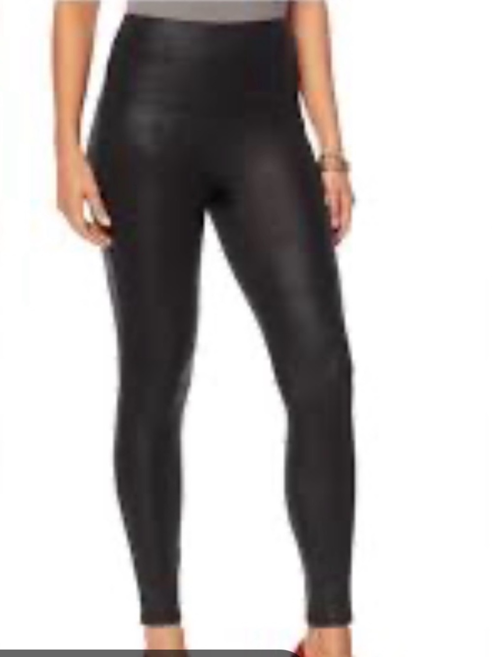 DG2 by Diane Gilman Slim & Sleek Faux Leather Coated Leggings, Black - Petite Me